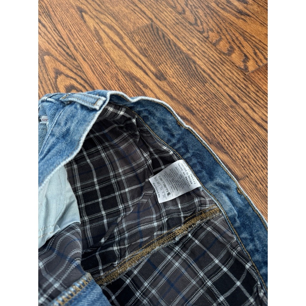 Vintage Carhartt Insulated Flannel Lined Workwear Denim Jeans Pants 36 X 34 - Picture 8 of 8